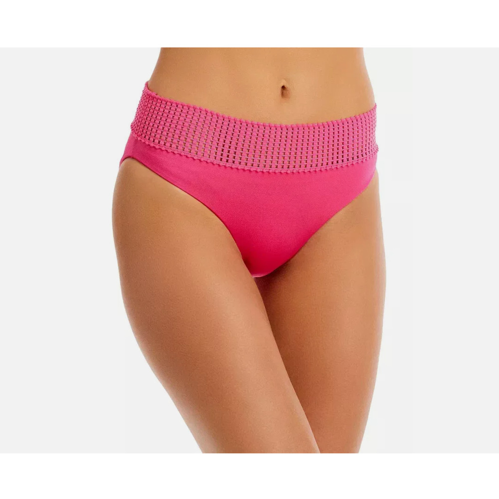 NWT Peixoto Pink Carine Lace Trim Swimsuit Bikini Bottom sz M